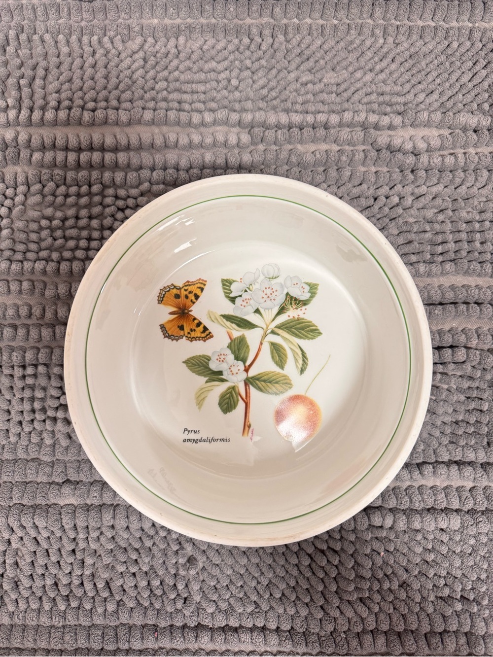 Vintage Limoges France Le Faune Botanical Porcelain Baking Dish - White & Green